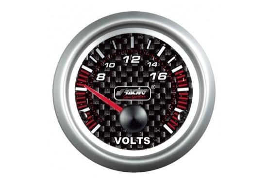 Simoni Racing Analoog Instrument - voltmeter - 52mm - Carbon