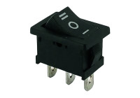 vippströmbrytare långsträckt 19x13 mm på/av/på 12V/16A 3tab släckt i blister