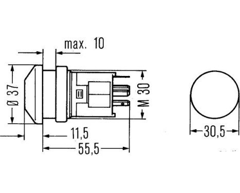 Varningsblinkers omkopplare 6HF 003 916-011 Hella