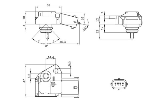 Sensor, bränsletryck 0 261 230 110 Bosch, bild 11