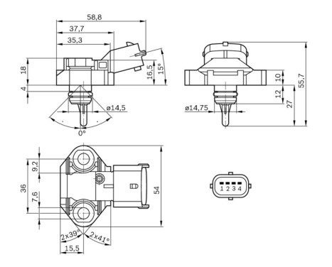 Sensor, bränsletryck 0 261 230 112 Bosch, bild 10