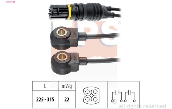 Knackningssensor Made in Italy - OE Equivalent 1.957.120 EPS Facet