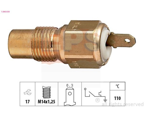 Termokontakt, kylvätskevarning Made in Italy - OE Equivalent 1.840.030 EPS Facet