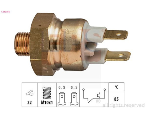 Termokontakt, kylvätskevarning Made in Italy - OE Equivalent 1.840.056 EPS Facet