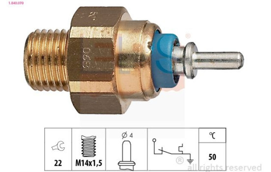 Termokontakt, kylvätskevarning Made in Italy - OE Equivalent 1.840.070 EPS Facet