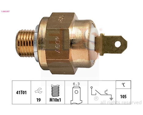 Termokontakt, kylvätskevarning Made in Italy - OE Equivalent 1.840.097 EPS Facet