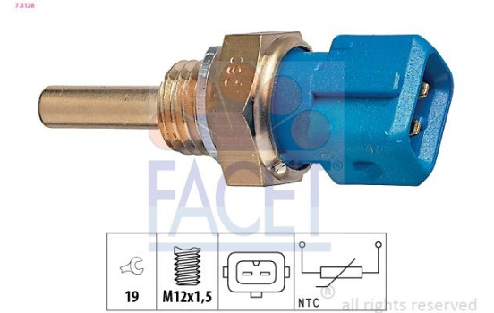 Sensor, bränsletemperatur Made in Italy - OE Equivalent 7.3128 Facet