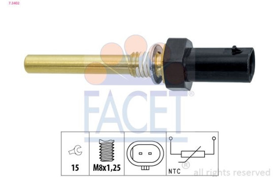 Sensor, oljetemperatur 7.3402 Facet