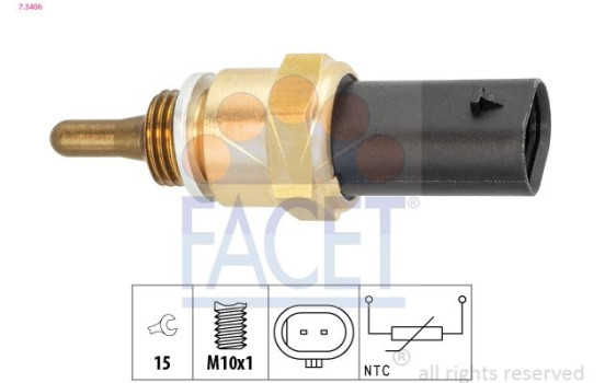 Sensor, oljetemperatur 7.3406 Facet