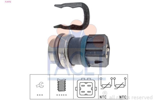 Sensor, oljetemperatur Made in Italy - OE Equivalent 7.3172 Facet