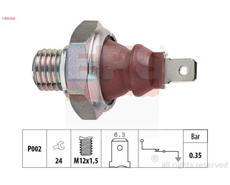 Oljetryckskontakt Made in Italy - OE Equivalent 1.800.026 EPS Facet