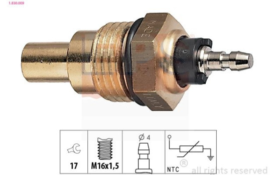 Sensor, kylmedietemperatur Made in Italy - OE Equivalent 1.830.009 EPS Facet