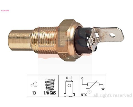 Sensor, kylmedietemperatur Made in Italy - OE Equivalent 1.830.079 EPS Facet