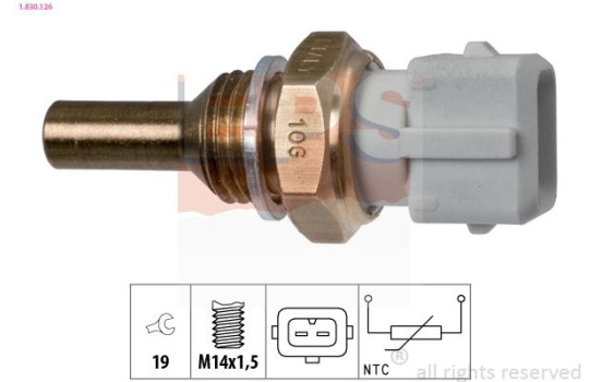 Sensor, kylmedietemperatur Made in Italy - OE Equivalent 1.830.126 EPS Facet