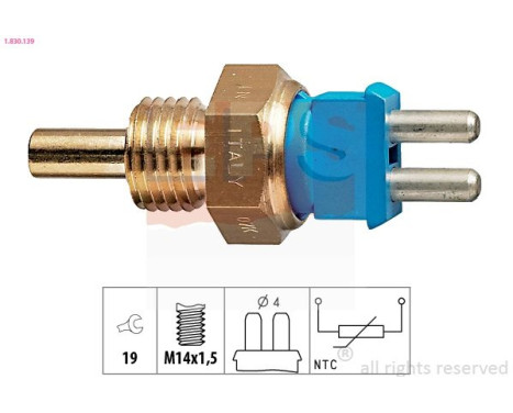 Sensor, kylmedietemperatur Made in Italy - OE Equivalent 1.830.139 EPS Facet