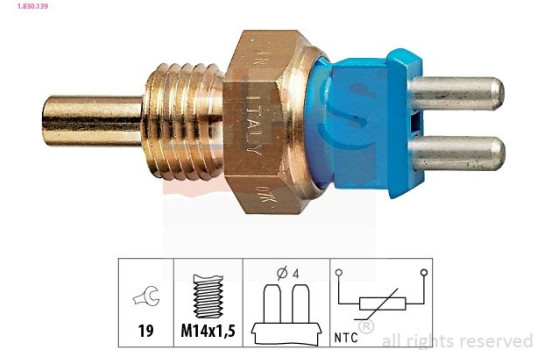 Sensor, kylmedietemperatur Made in Italy - OE Equivalent 1.830.139 EPS Facet