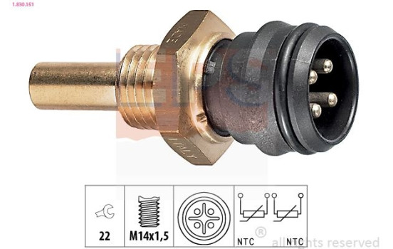 Sensor, kylmedietemperatur Made in Italy - OE Equivalent 1.830.151 EPS Facet