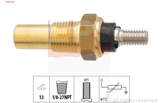 Sensor, kylmedietemperatur Made in Italy - OE Equivalent 1.830.180 EPS Facet