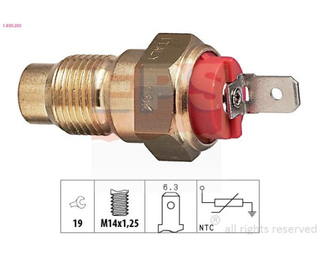 Sensor, kylmedietemperatur Made in Italy - OE Equivalent 1.830.203 EPS Facet