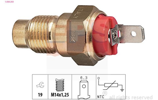 Sensor, kylmedietemperatur Made in Italy - OE Equivalent 1.830.203 EPS Facet