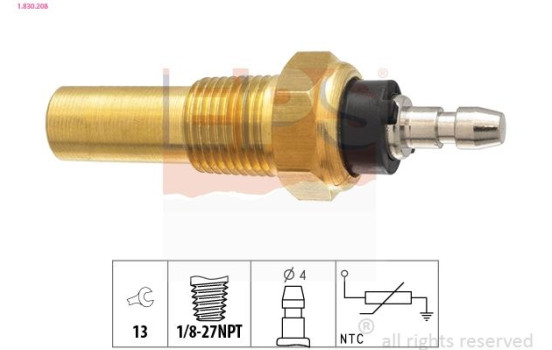 Sensor, kylmedietemperatur Made in Italy - OE Equivalent 1.830.208 EPS Facet