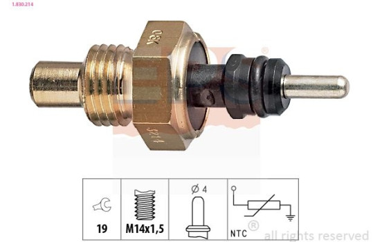 Sensor, kylmedietemperatur Made in Italy - OE Equivalent 1.830.214 EPS Facet