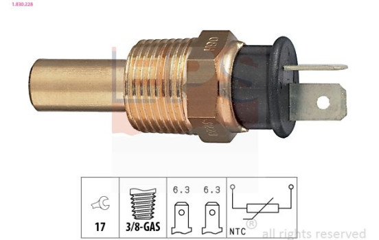 Sensor, kylmedietemperatur Made in Italy - OE Equivalent 1.830.228 EPS Facet