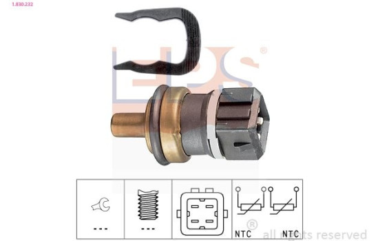 Sensor, kylmedietemperatur Made in Italy - OE Equivalent 1.830.232 EPS Facet