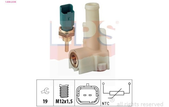 Sensor, kylmedietemperatur Made in Italy - OE Equivalent 1.830.233K EPS Facet