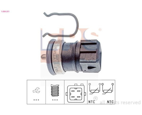 Sensor, kylmedietemperatur Made in Italy - OE Equivalent 1.830.251 EPS Facet