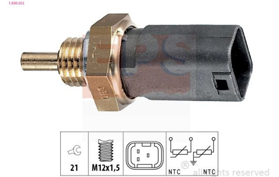 Sensor, kylmedietemperatur Made in Italy - OE Equivalent 1.830.252 EPS Facet