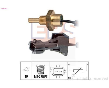 Sensor, kylmedietemperatur Made in Italy - OE Equivalent 1.830.253 EPS Facet