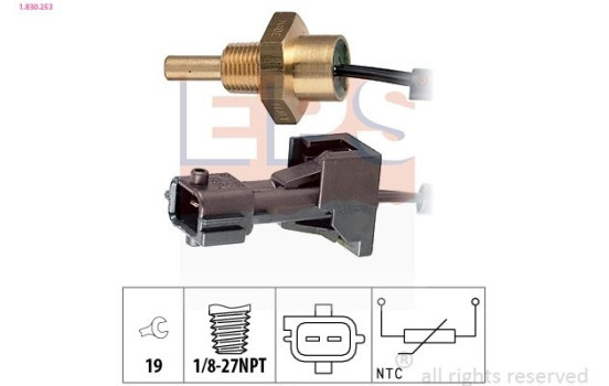 Sensor, kylmedietemperatur Made in Italy - OE Equivalent 1.830.253 EPS Facet