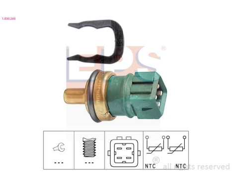 Sensor, kylmedietemperatur Made in Italy - OE Equivalent 1.830.260 EPS Facet