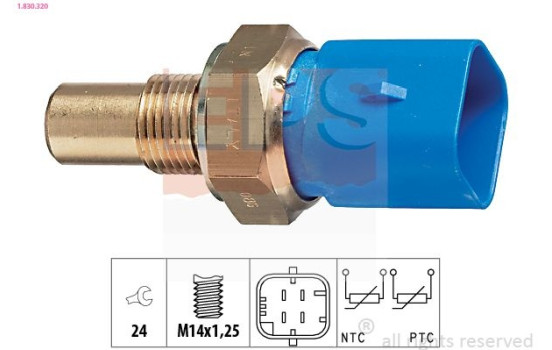 Sensor, kylmedietemperatur Made in Italy - OE Equivalent 1.830.320 EPS Facet