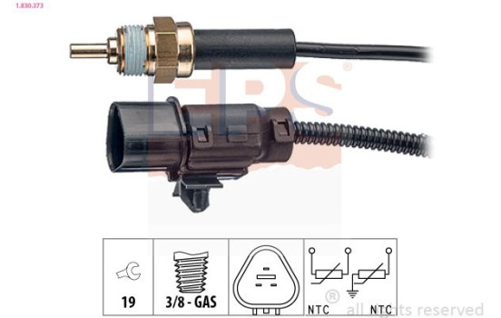 Sensor, kylmedietemperatur Made in Italy - OE Equivalent 1.830.373 EPS Facet