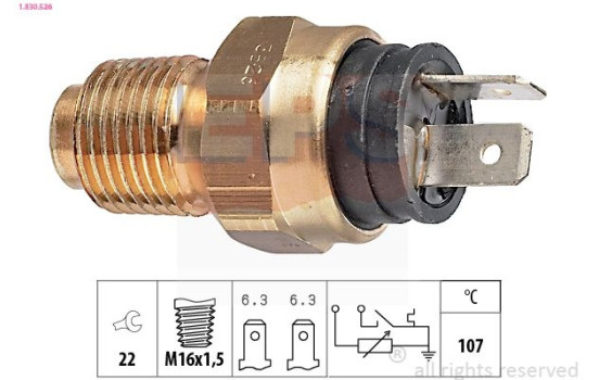 Sensor, kylmedietemperatur Made in Italy - OE Equivalent 1.830.526 EPS Facet