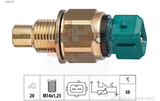 Sensor, kylmedietemperatur Made in Italy - OE Equivalent 1.830.554 EPS Facet