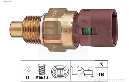 Sensor, kylmedietemperatur Made in Italy - OE Equivalent 1.830.555 EPS Facet