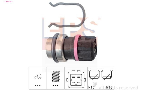 Sensor, kylmedietemperatur Made in Italy - OE Equivalent 1830353 EPS Facet