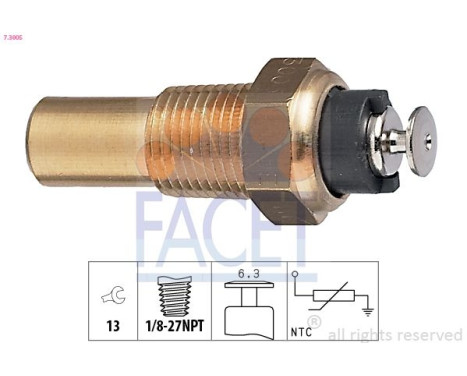 Sensor, kylmedietemperatur Made in Italy - OE Equivalent 7.3005 Facet