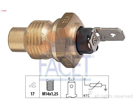 Sensor, kylmedietemperatur Made in Italy - OE Equivalent 7.3007 Facet