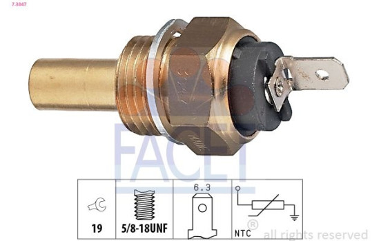 Sensor, kylmedietemperatur Made in Italy - OE Equivalent 7.3047 Facet