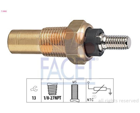 Sensor, kylmedietemperatur Made in Italy - OE Equivalent 7.3082 Facet