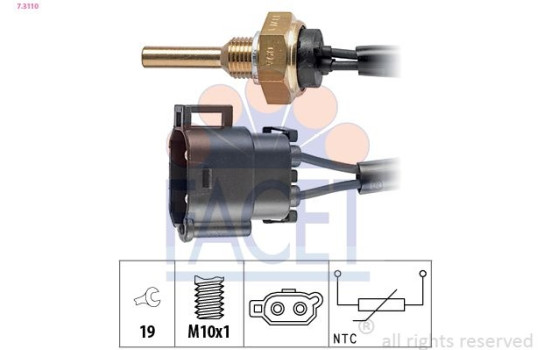 Sensor, kylmedietemperatur Made in Italy - OE Equivalent 7.3110 Facet