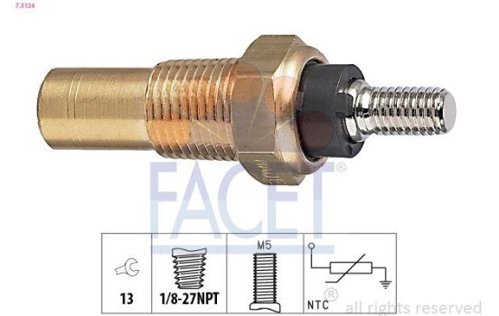 Sensor, kylmedietemperatur Made in Italy - OE Equivalent 7.3124 Facet
