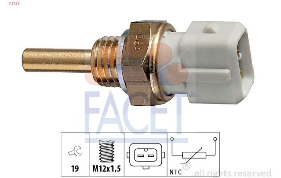 Sensor, kylmedietemperatur Made in Italy - OE Equivalent 7.3127 Facet