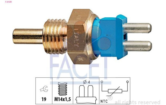 Sensor, kylmedietemperatur Made in Italy - OE Equivalent 7.3139 Facet