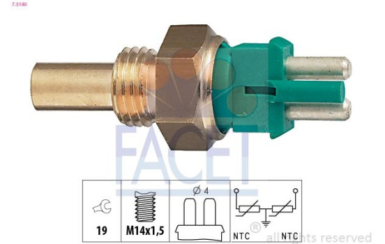 Sensor, kylmedietemperatur Made in Italy - OE Equivalent 7.3140 Facet