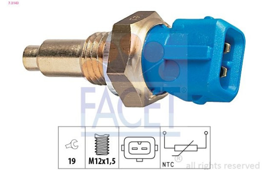 Sensor, kylmedietemperatur Made in Italy - OE Equivalent 7.3143 Facet